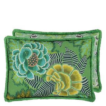 Подушка CCDG1468, Rose De Damas Embroidered, Jade, Designers Guild 60 x 45см 